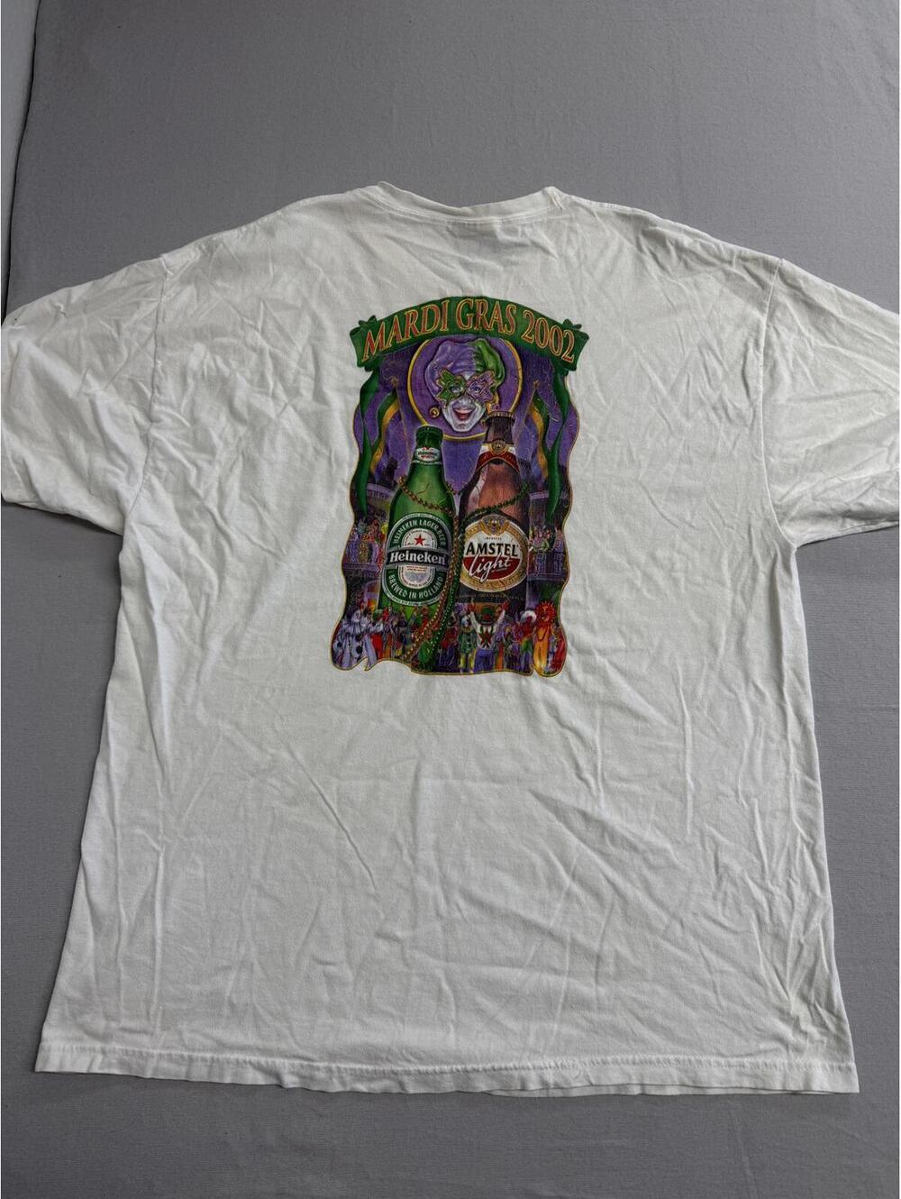 Vintage Mardi Gras 2002 T-shirt Heineken vs Amstel Light XL